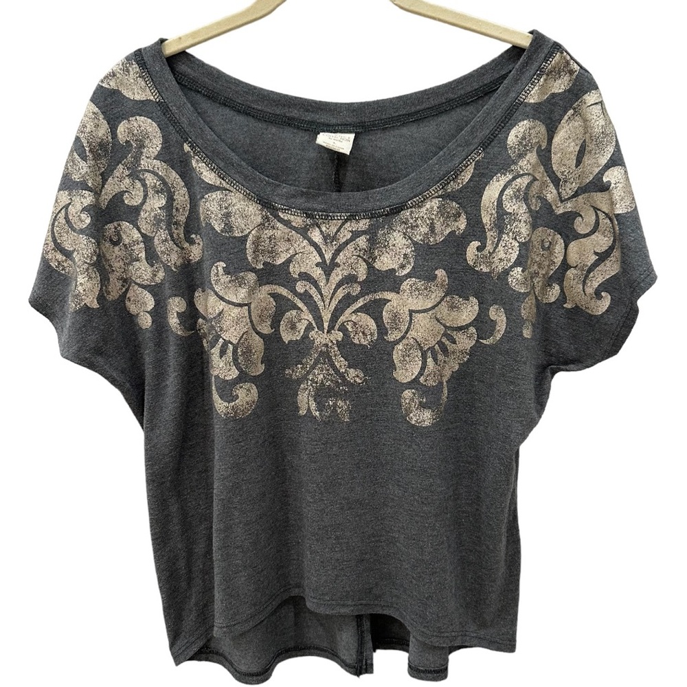 Balance Collection Short Sleeve Scoop Neck Cropped T Shirt size Large